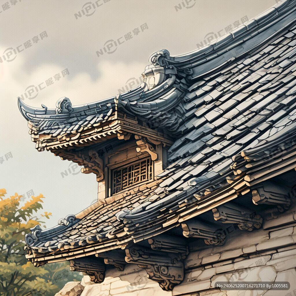 瓦檐 側面圖
