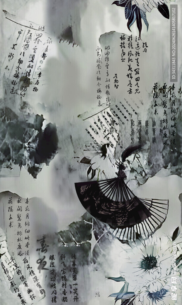 大牌水墨花