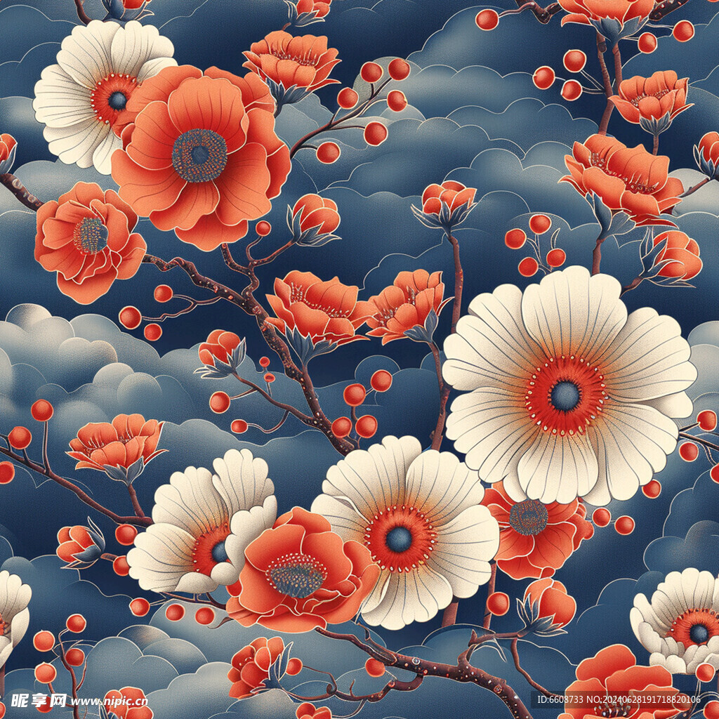 花朵日式風(fēng)格背景