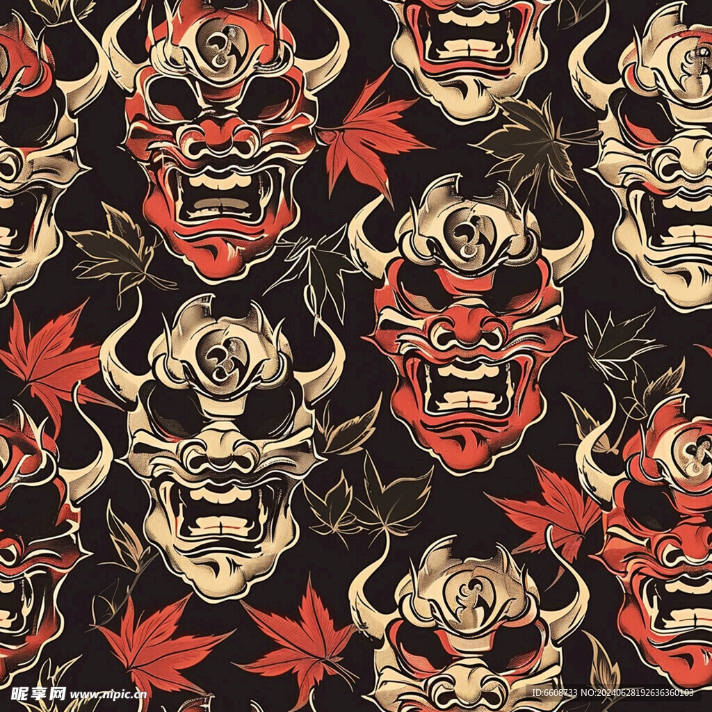 面具日式風(fēng)格背景素材