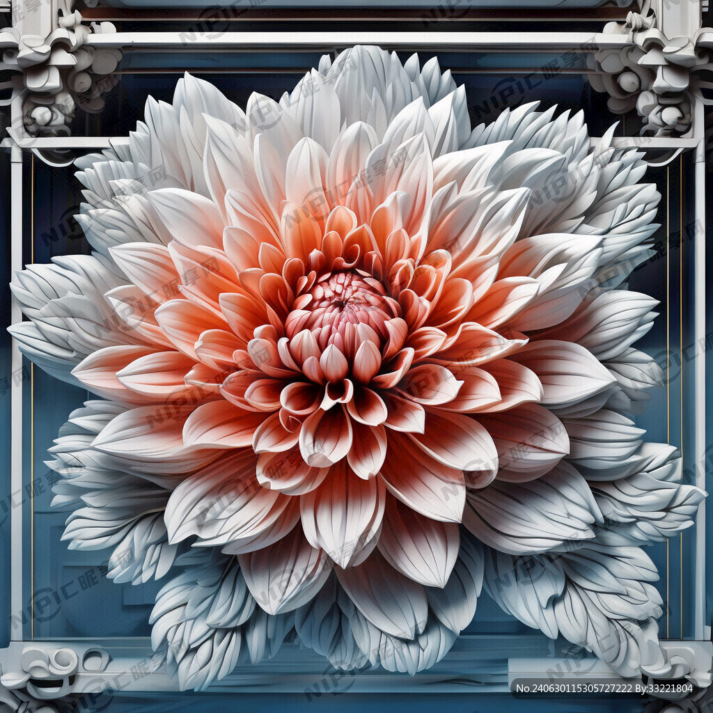 3D 大花  數碼印花