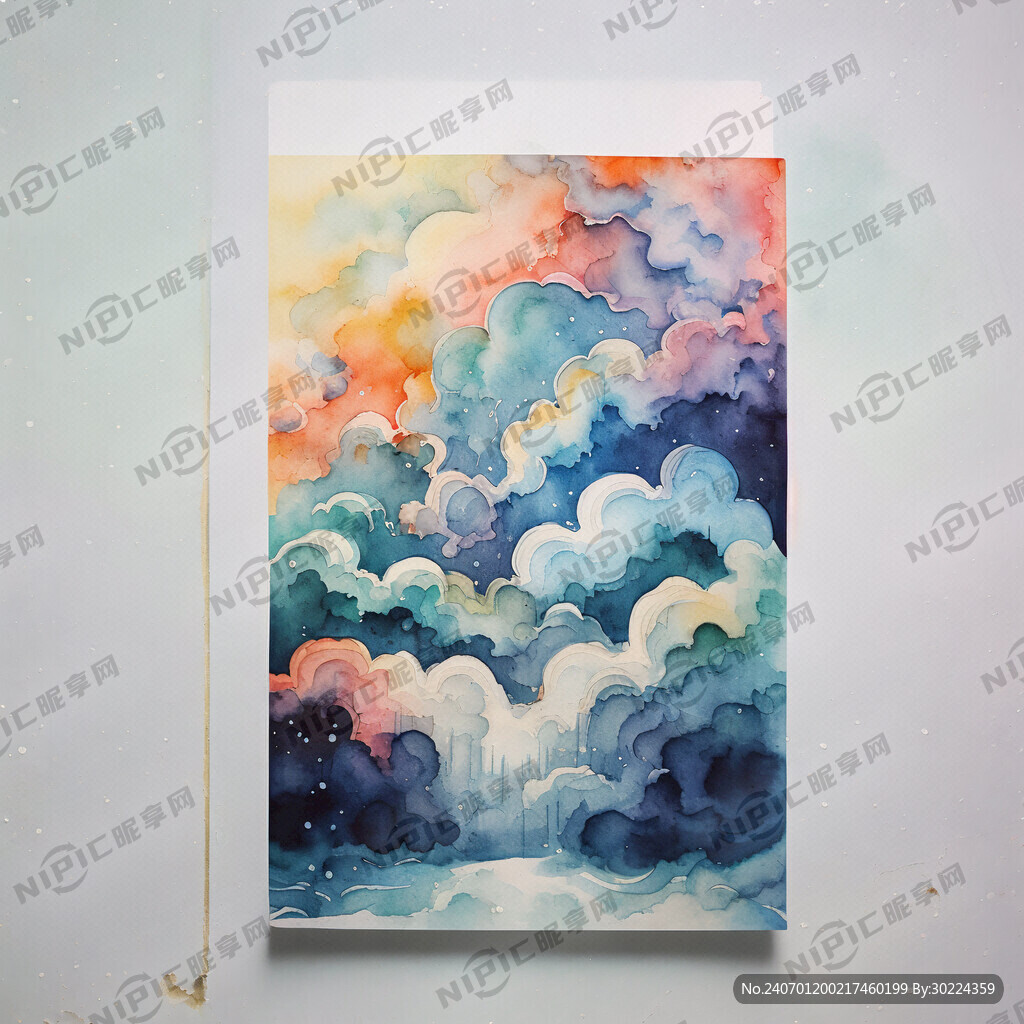 水彩名片 云朵