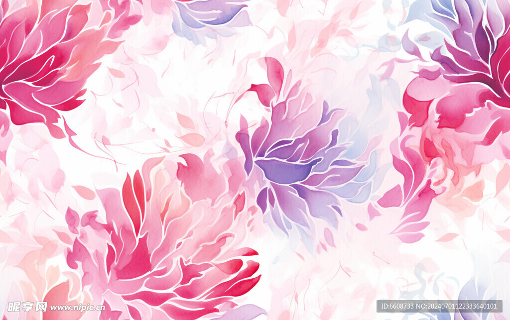 花朵鮮花水彩畫