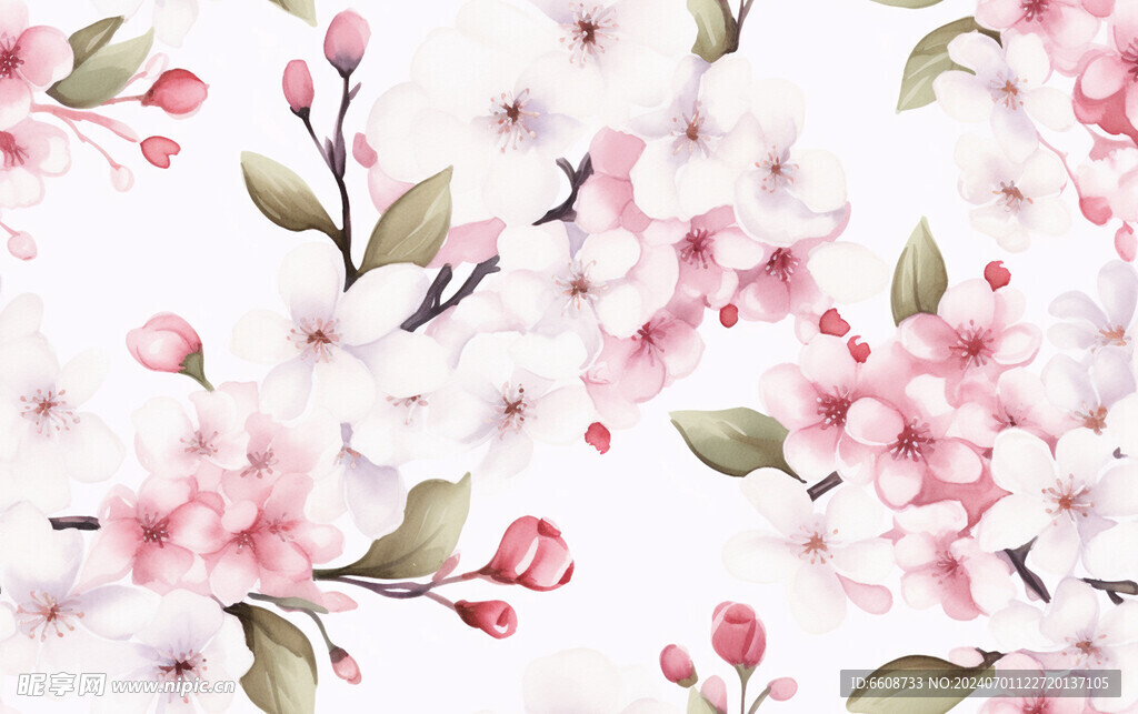 花朵鮮花水彩畫