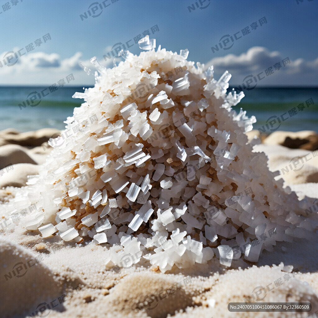 海鹽堆 晶瑩剔透 白色