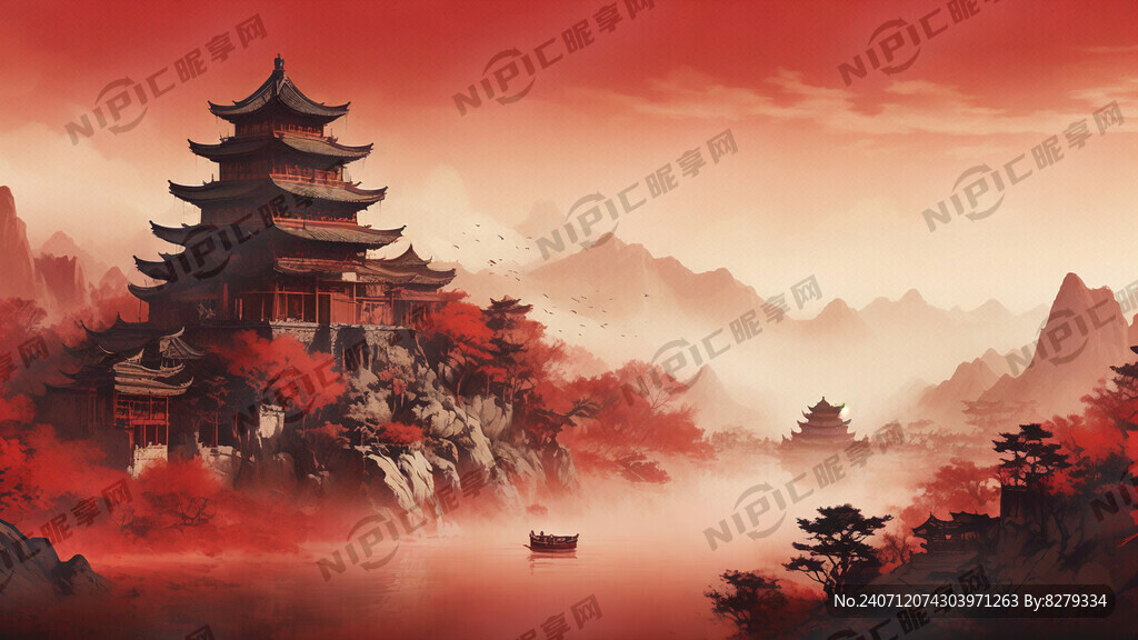 深紅淺紅組合底圖