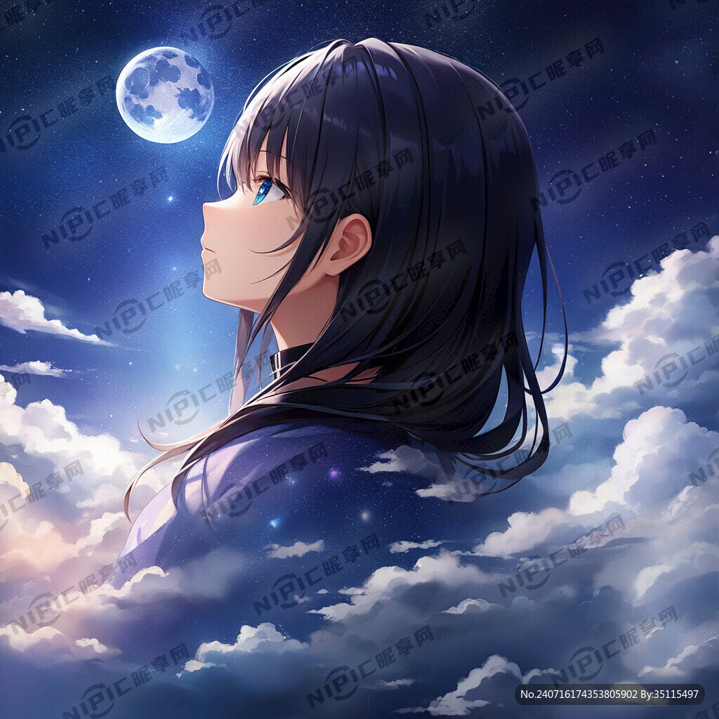 云 星星 月亮夜晚