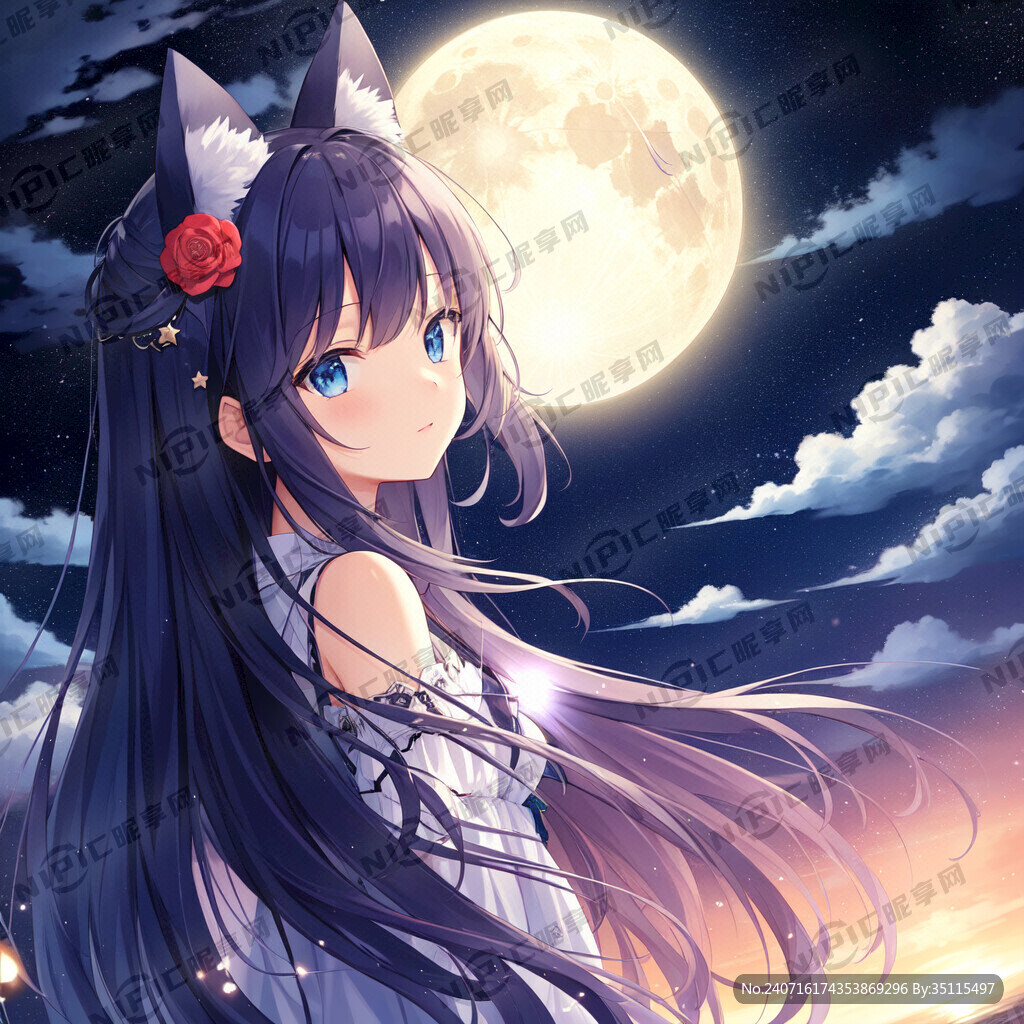 云 星星 月亮夜晚