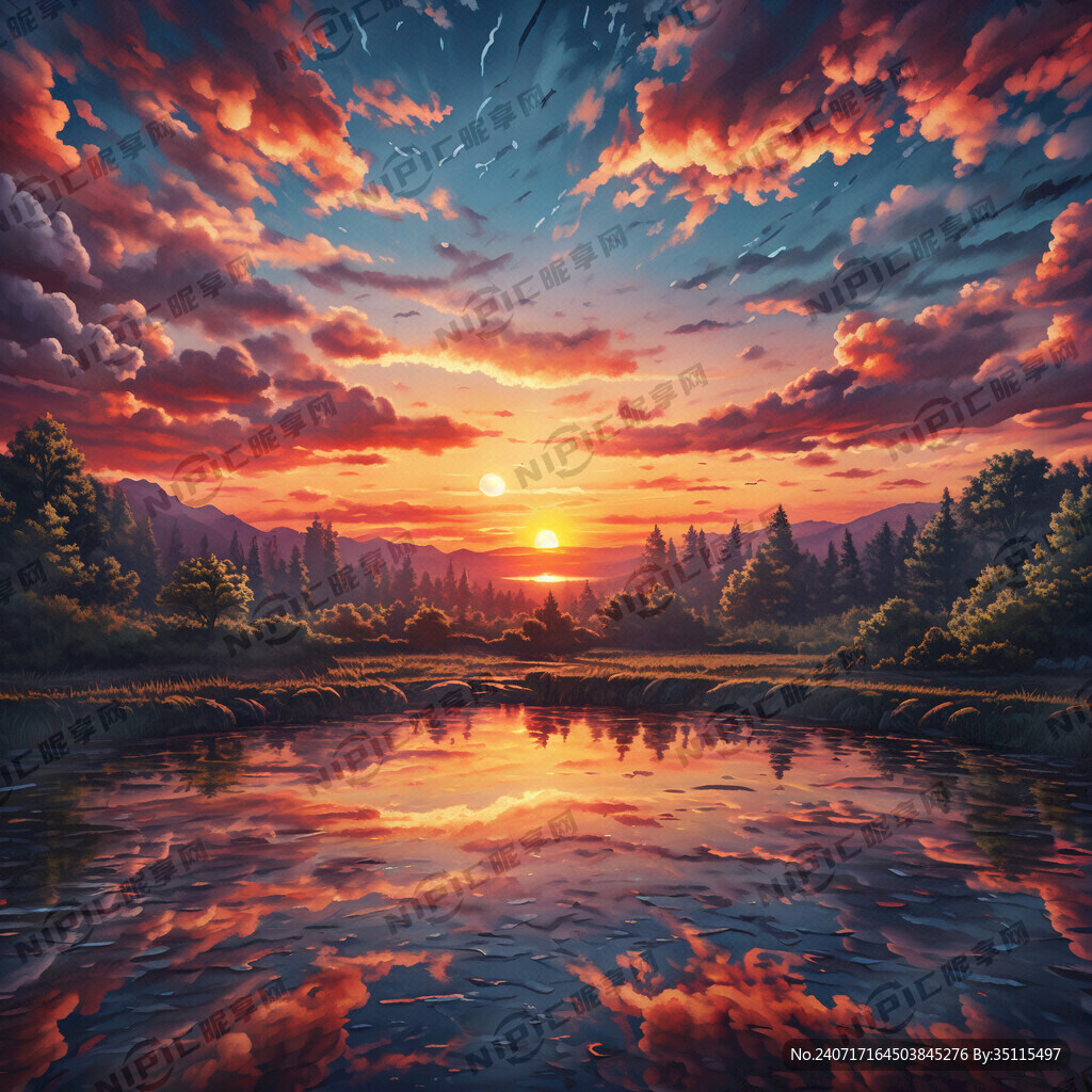 夕陽背景圖