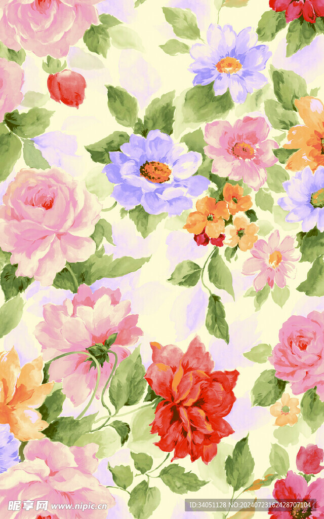 水彩花素材