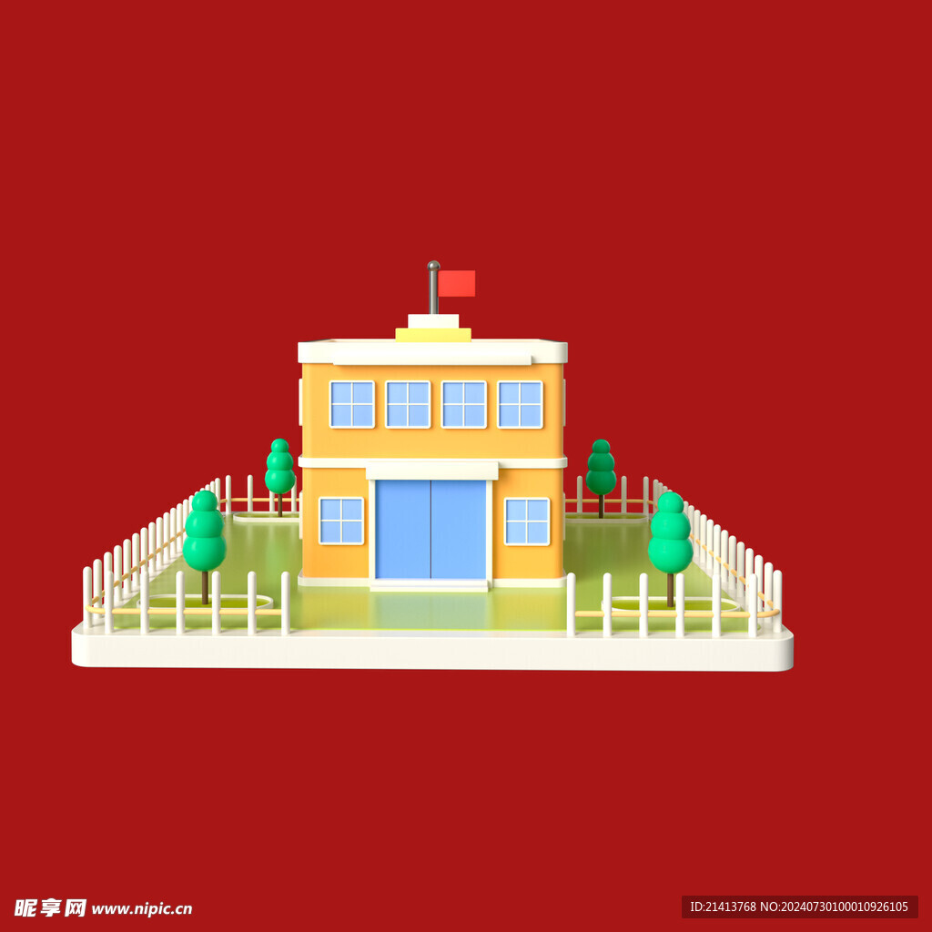 手繪學(xué)校建筑 