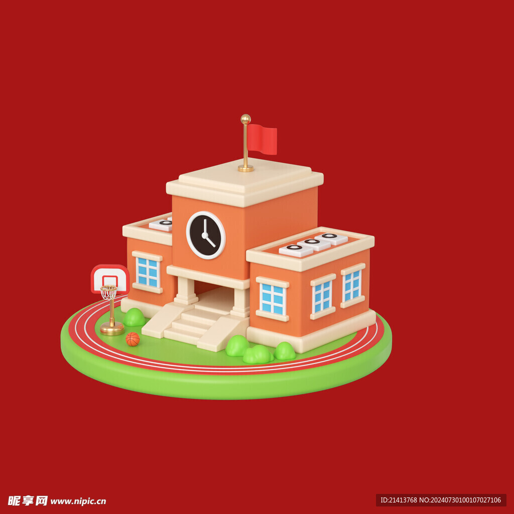 手繪學校建筑 