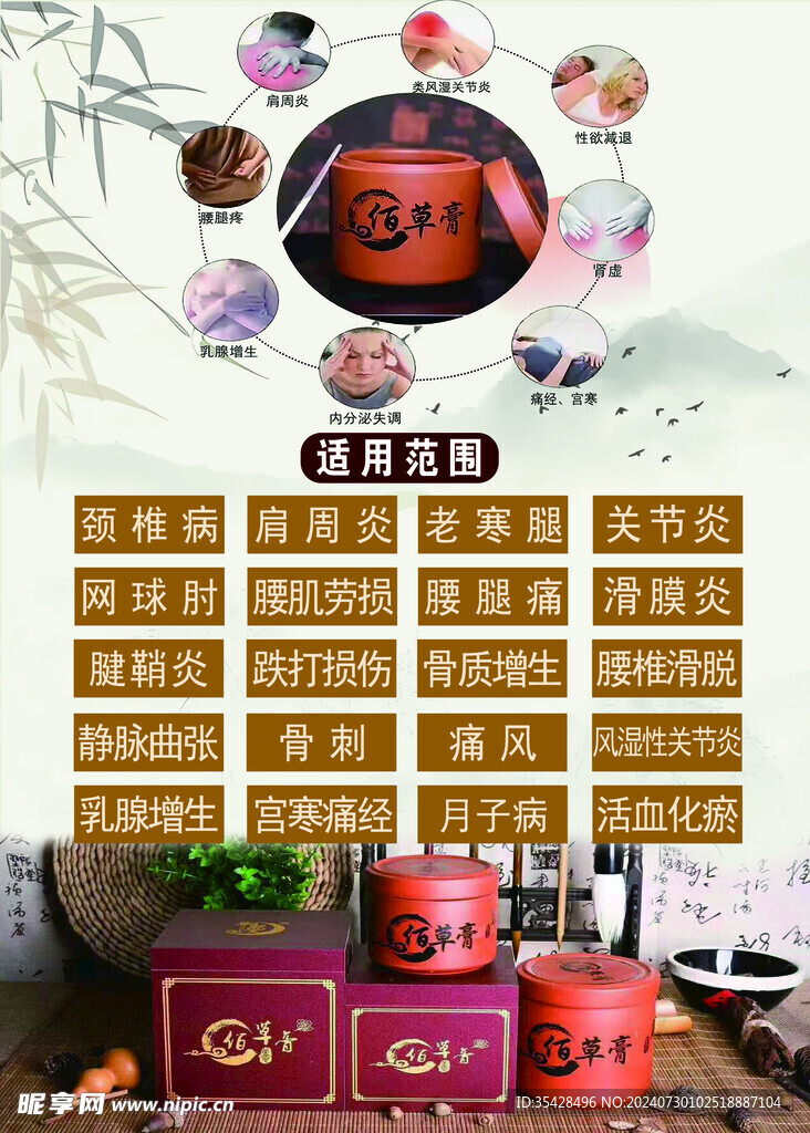 佰草膏保健海報