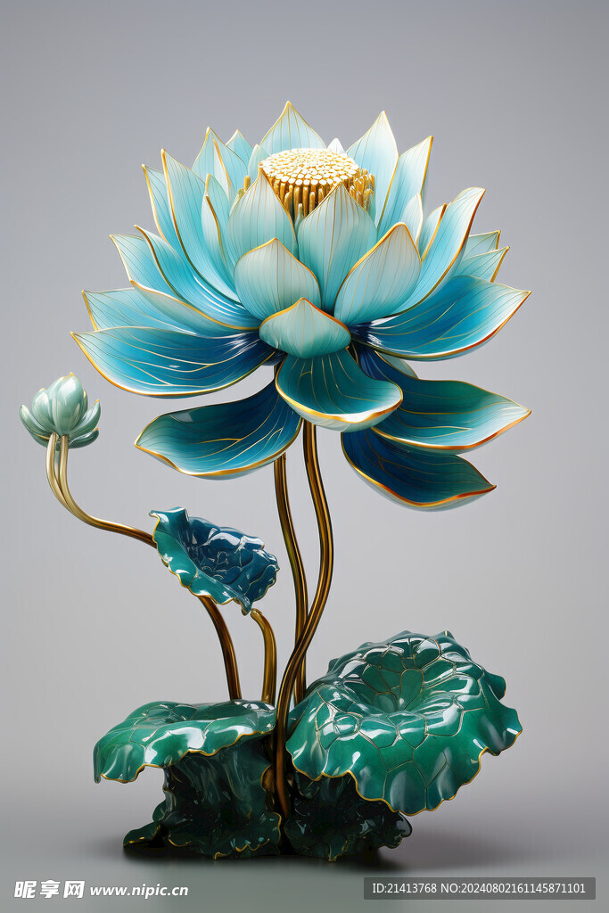 浮雕點翠蓮花