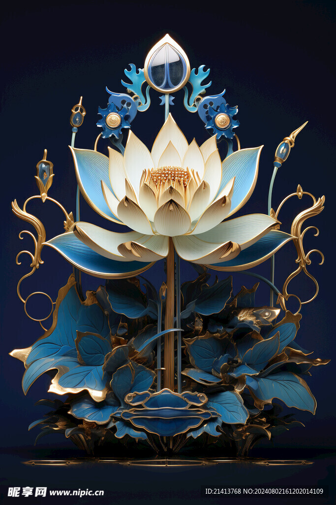 浮雕點(diǎn)翠蓮花