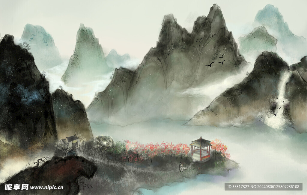 山水插畫