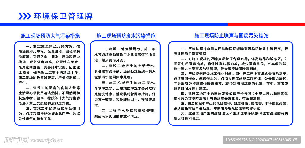 環(huán)境保衛(wèi)管理牌