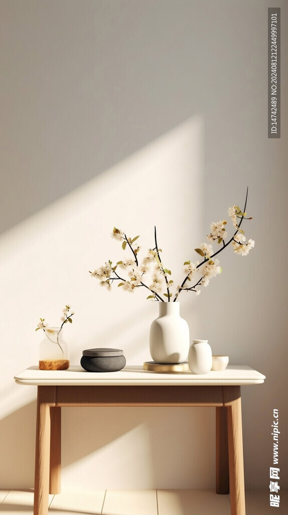 白色桃花插花