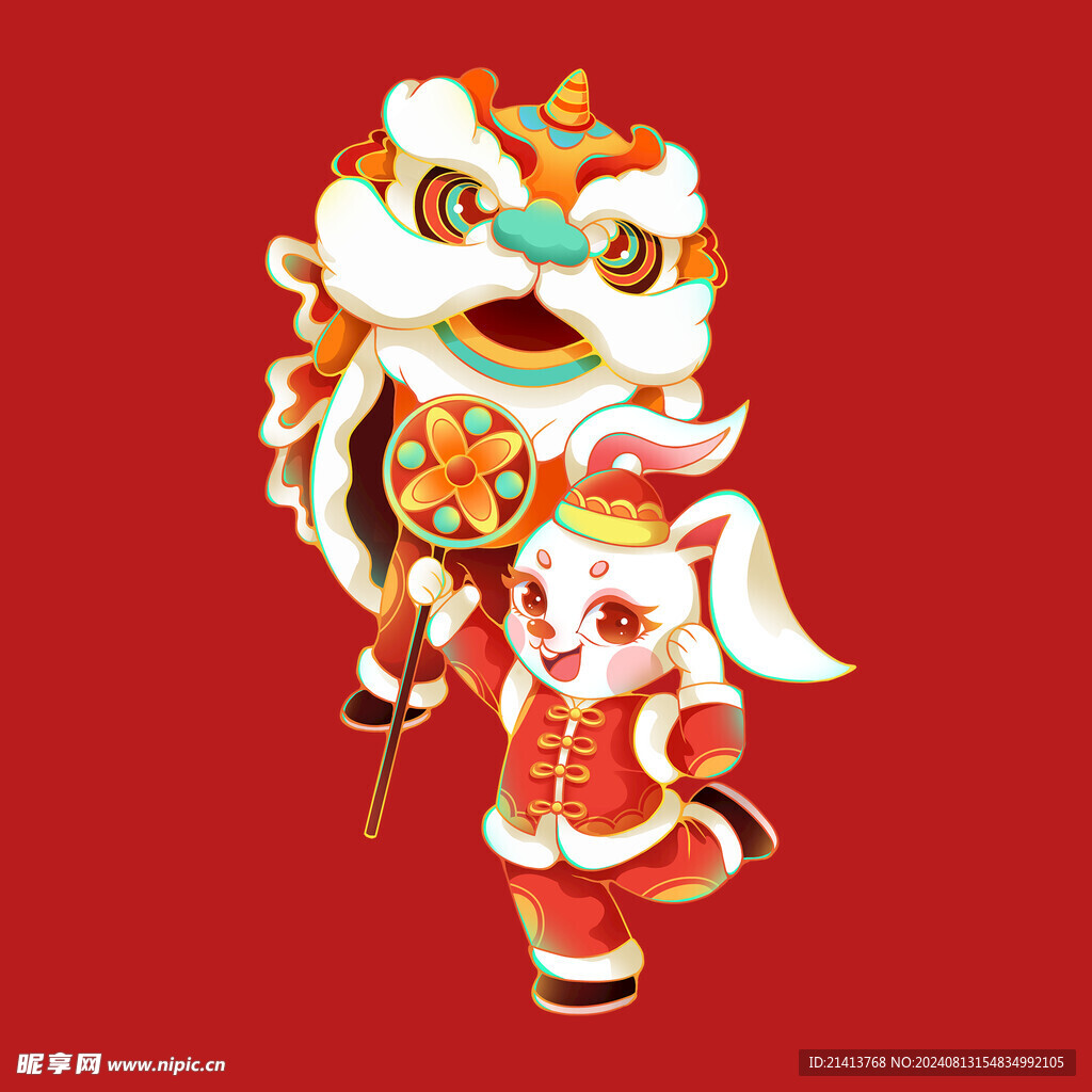 卡通新春兔子