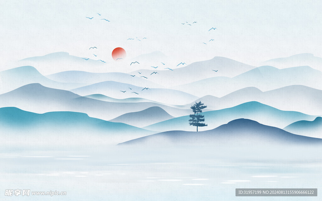 水墨山水畫背景