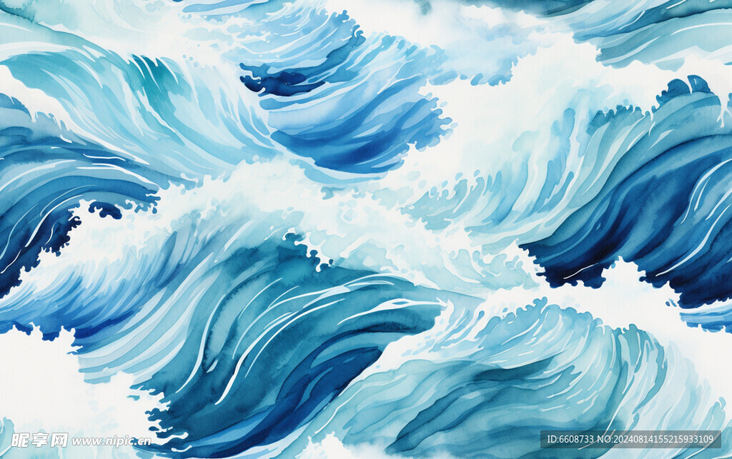 海浪抽象畫背景素材
