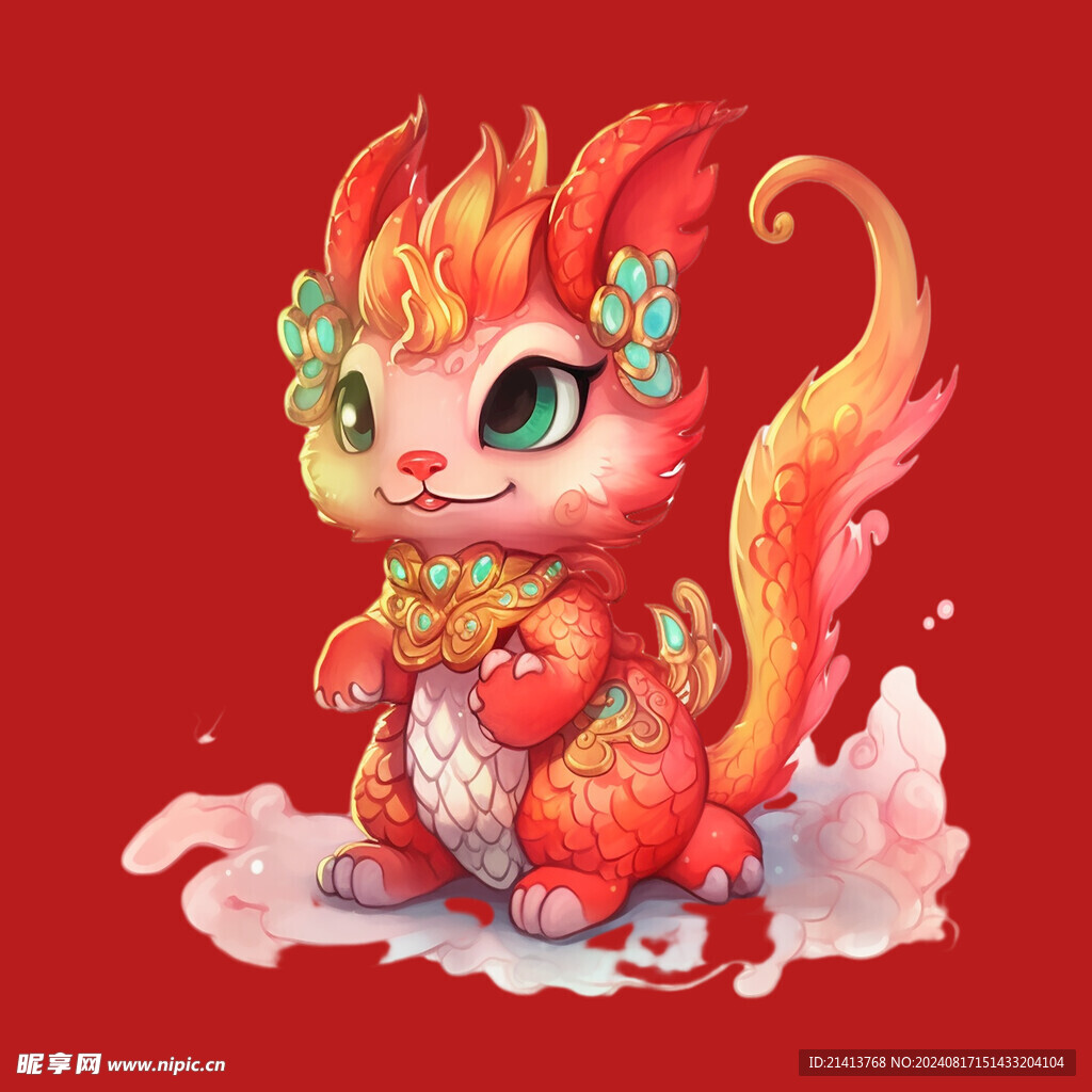 手繪卡通小龍