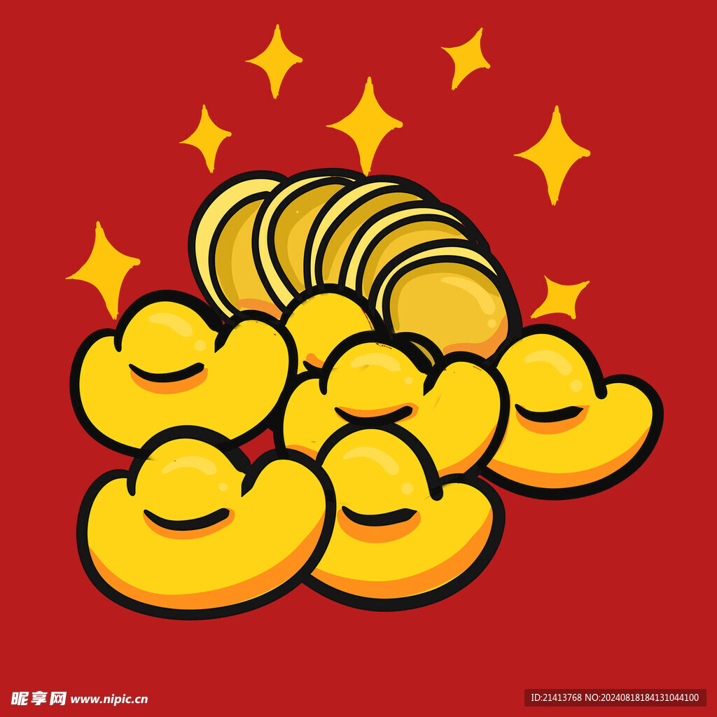 元寶錢幣素材