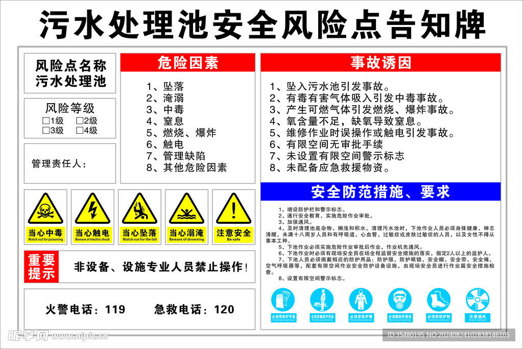 污水處理池告知牌