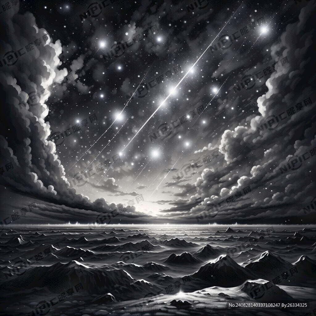 黑白極光流星雨
