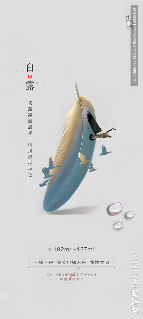 白露地產海報展架畫面