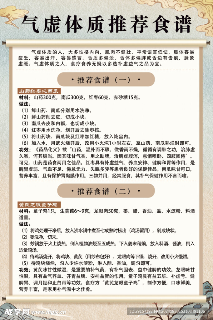 養(yǎng)生 氣虛體質(zhì)推薦食譜