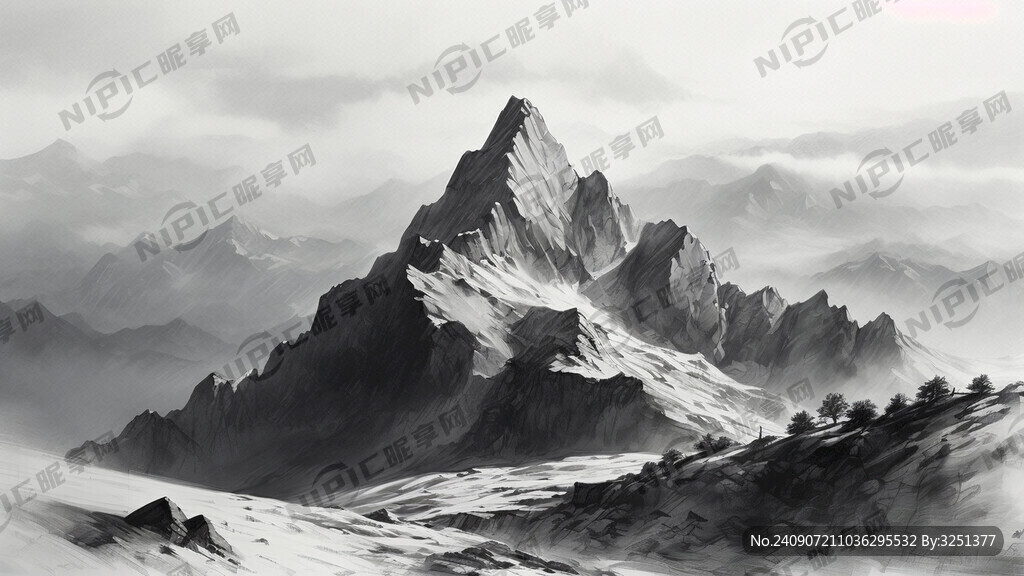 素描 高山