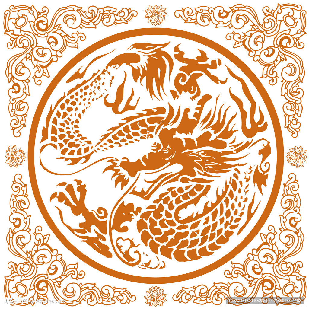 祥龍紋矢量圖
