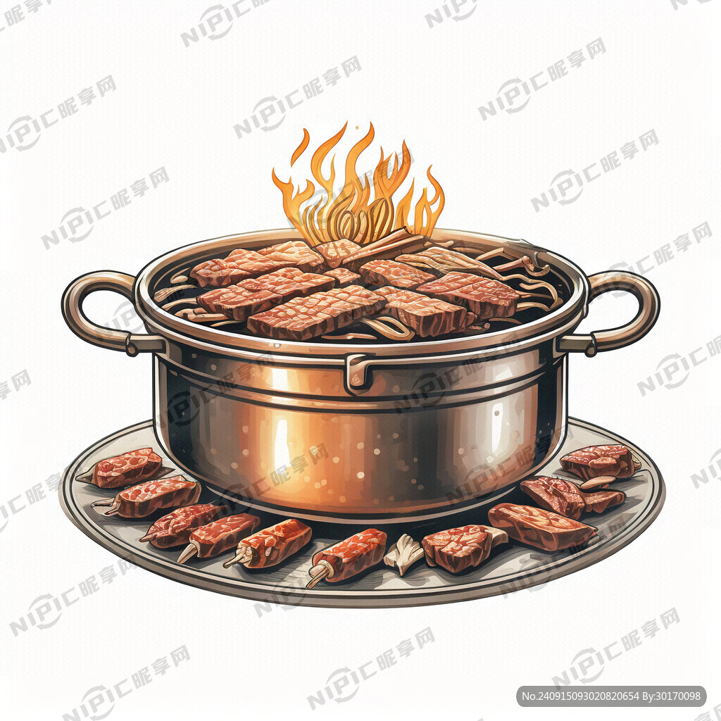 老式銅火鍋  一把燒烤肉串