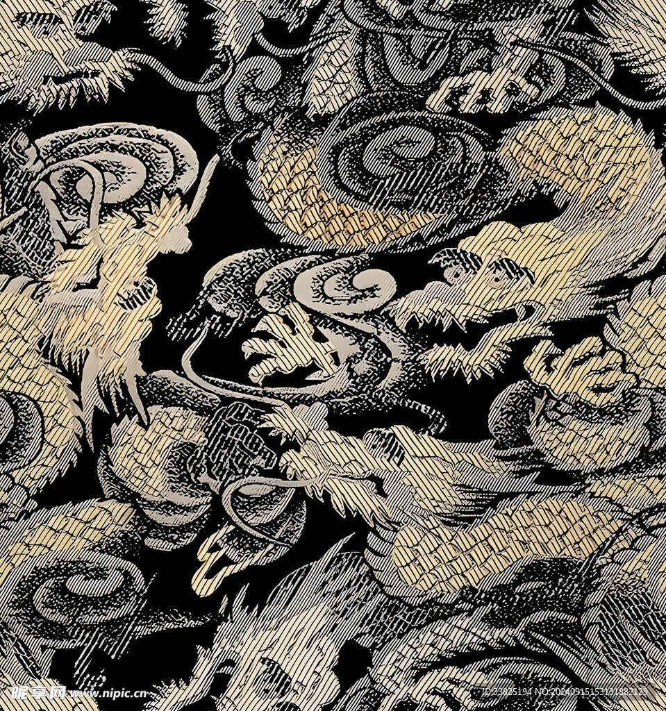 龍 繡花 提花