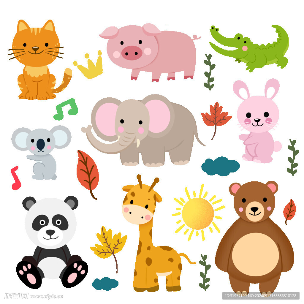 卡通動物元素