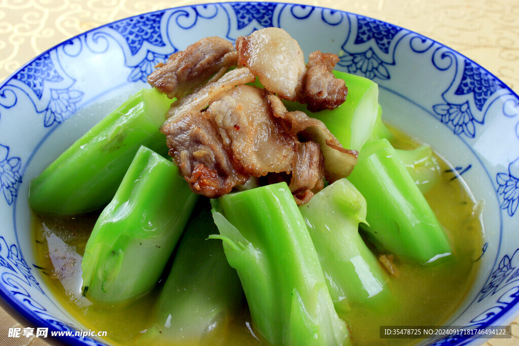 五花肉菜梗