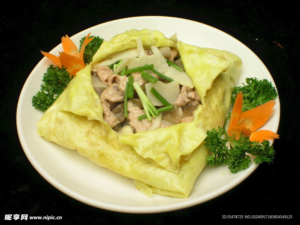 蛋皮包肉片