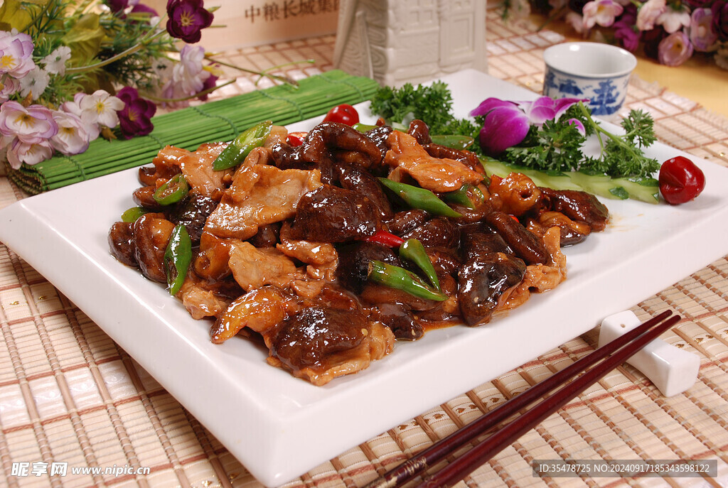 肉片燒香菇