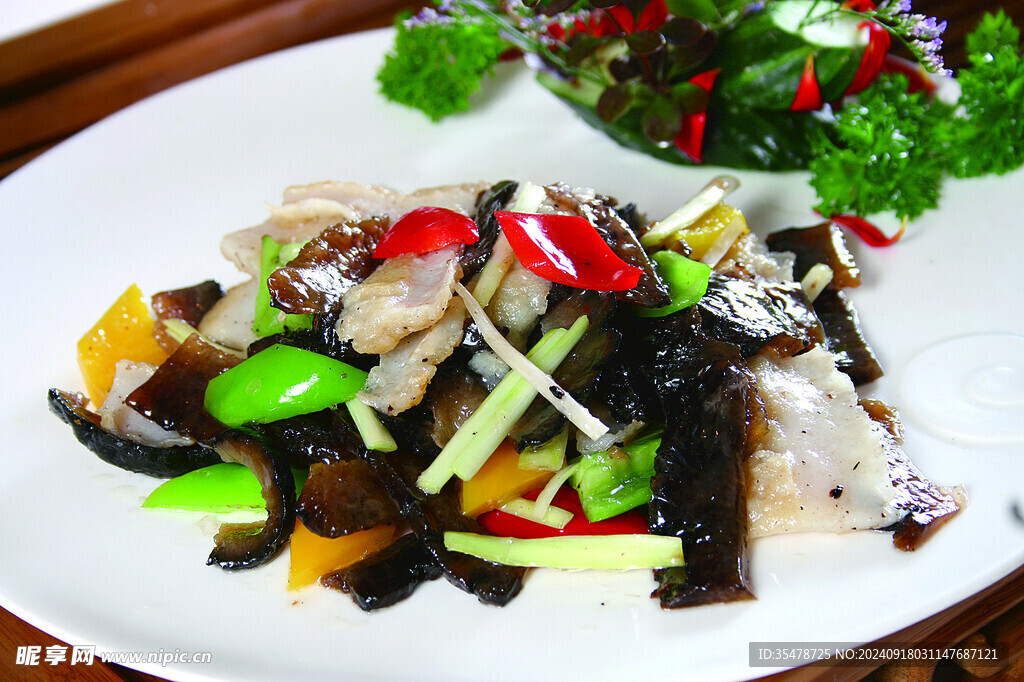 彩椒海參炒魚松