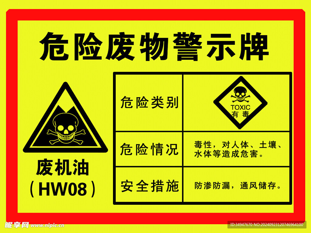 危險廢物警示牌
