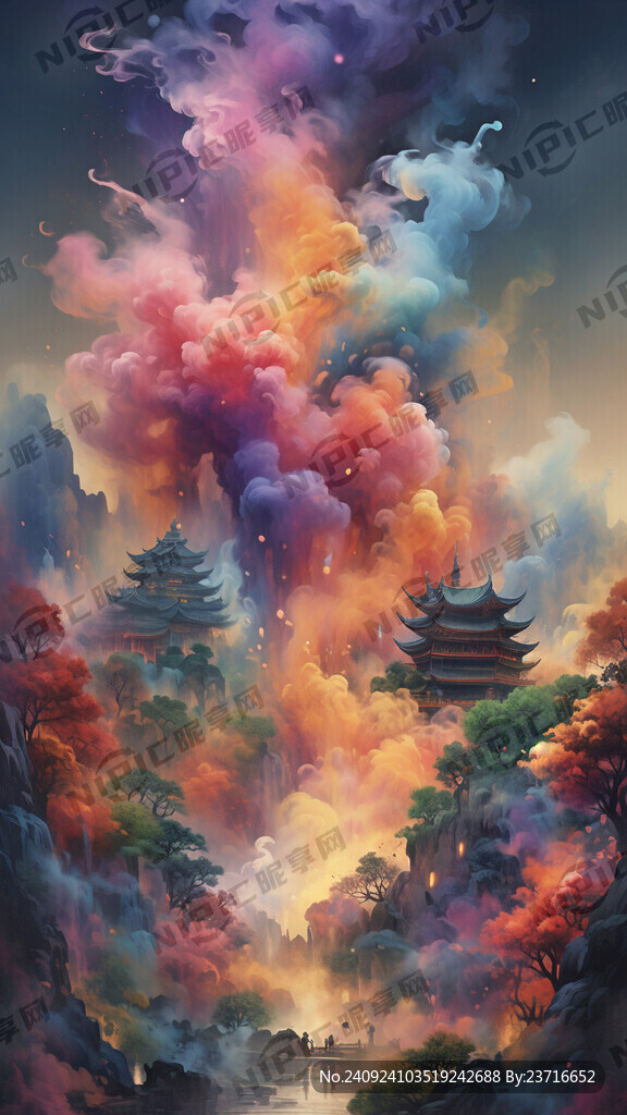 七彩煙霧效果