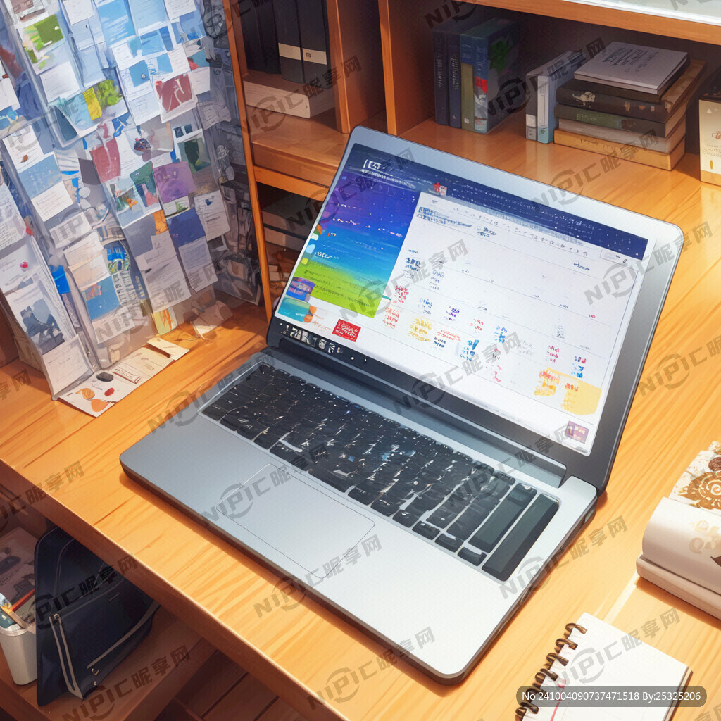 辦公桌 桌上有筆記本電腦 咖啡