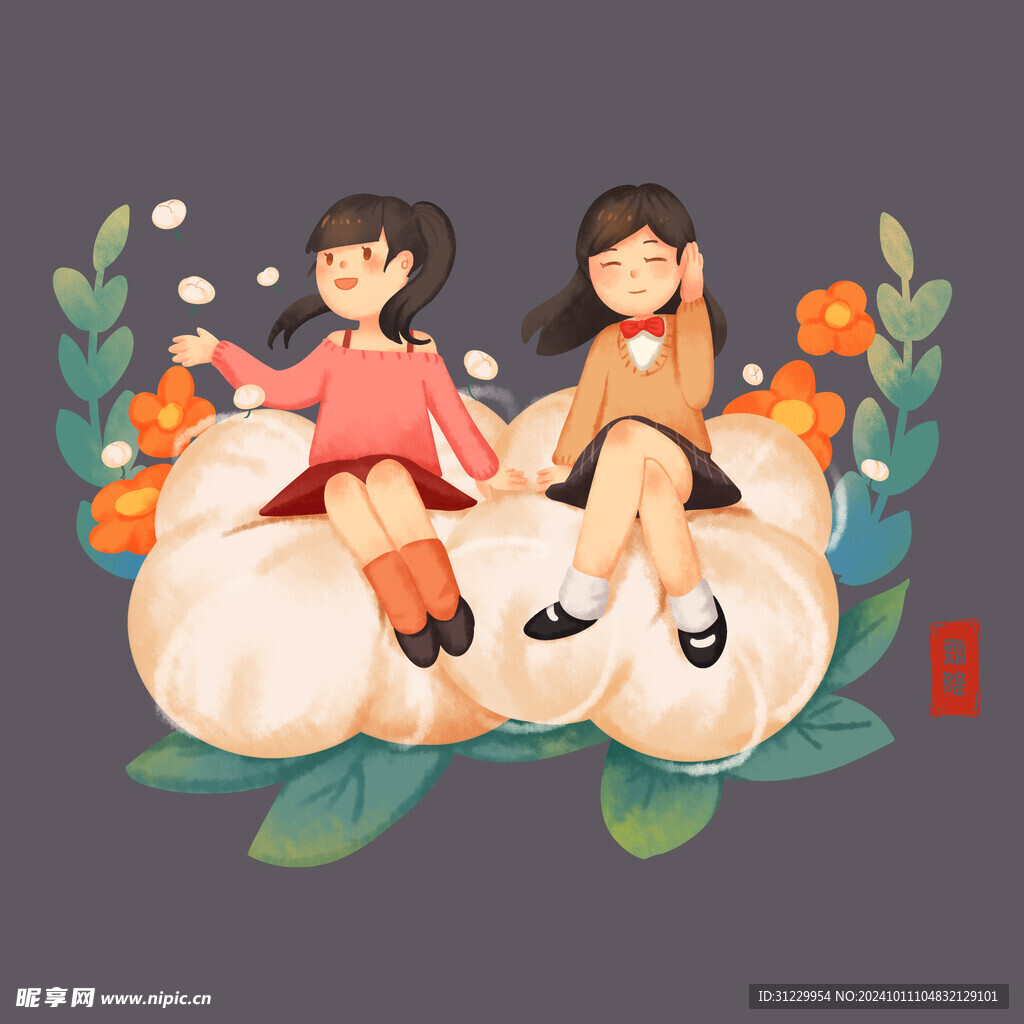  女孩和棉花