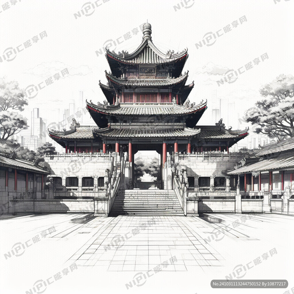 恭城文廟線條圖