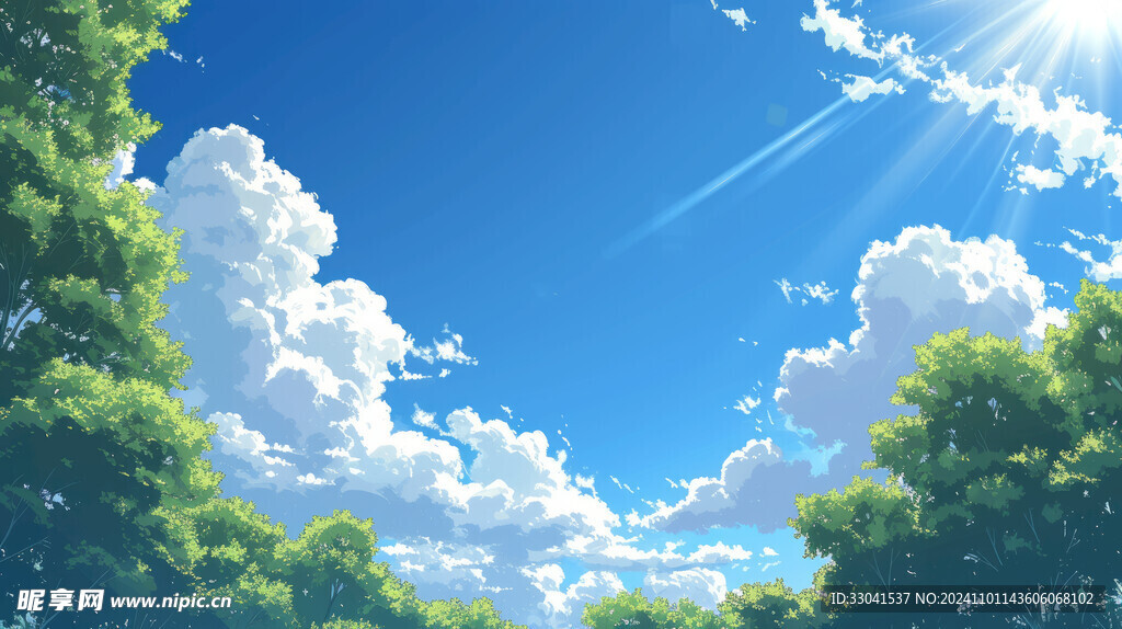 藍色天空背景