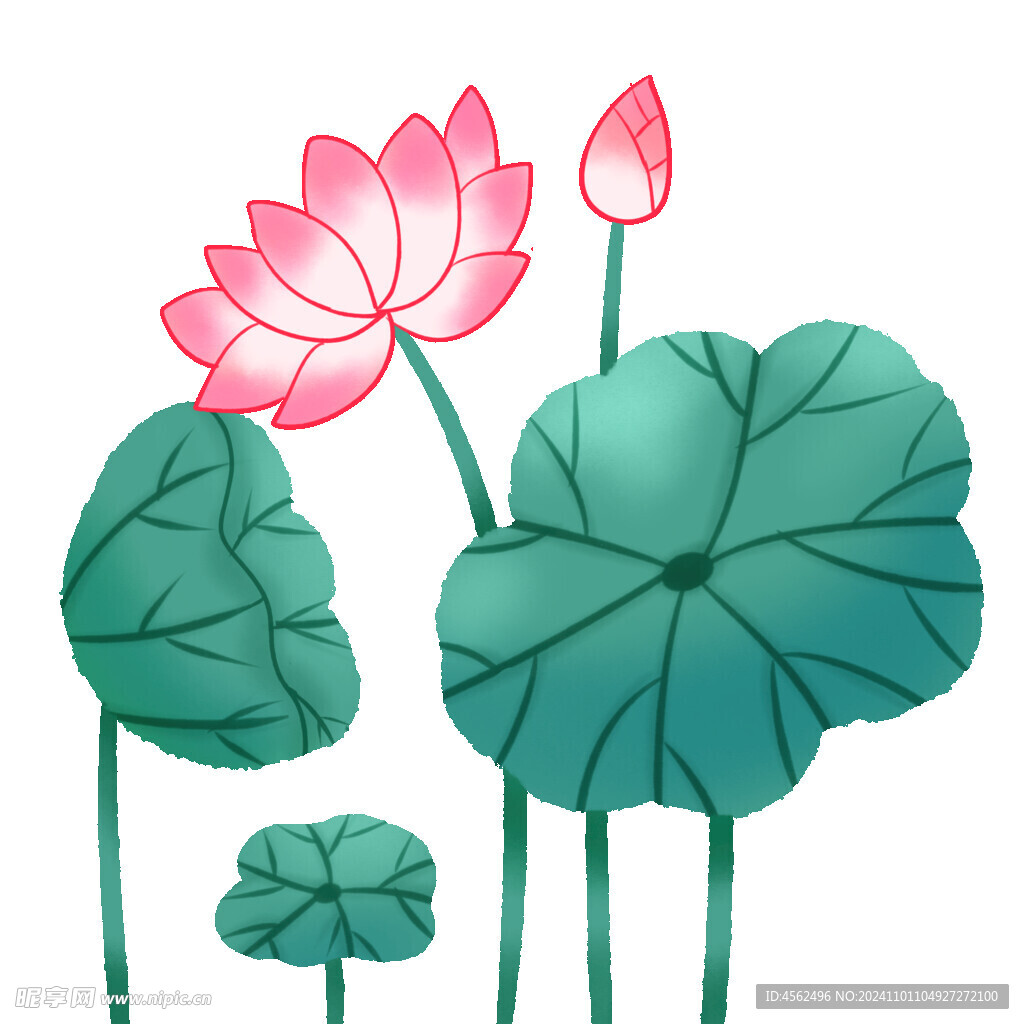 荷花國風素材