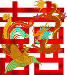 紅色雙喜龍鳳
