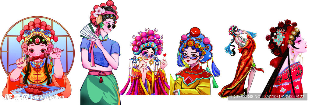 紅色戲劇國風女人