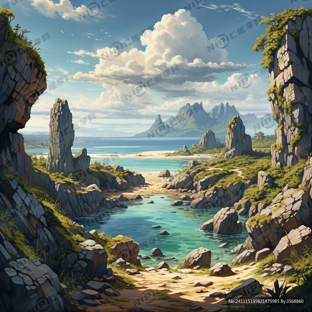 怪石遍布的無人海島